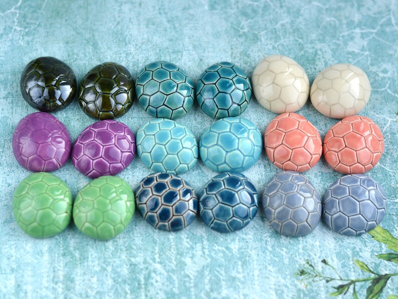 Ceramic Turtle Shell Cabochon White Clay | Etsy