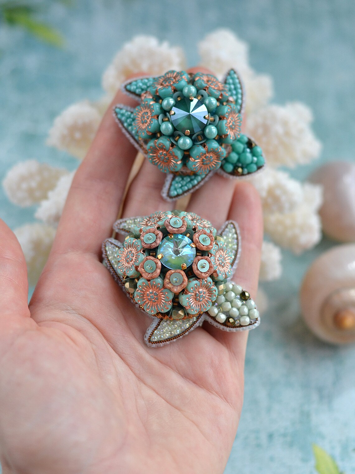 Turtle Brooch Nautical Pin Tortoise Broach Etsy