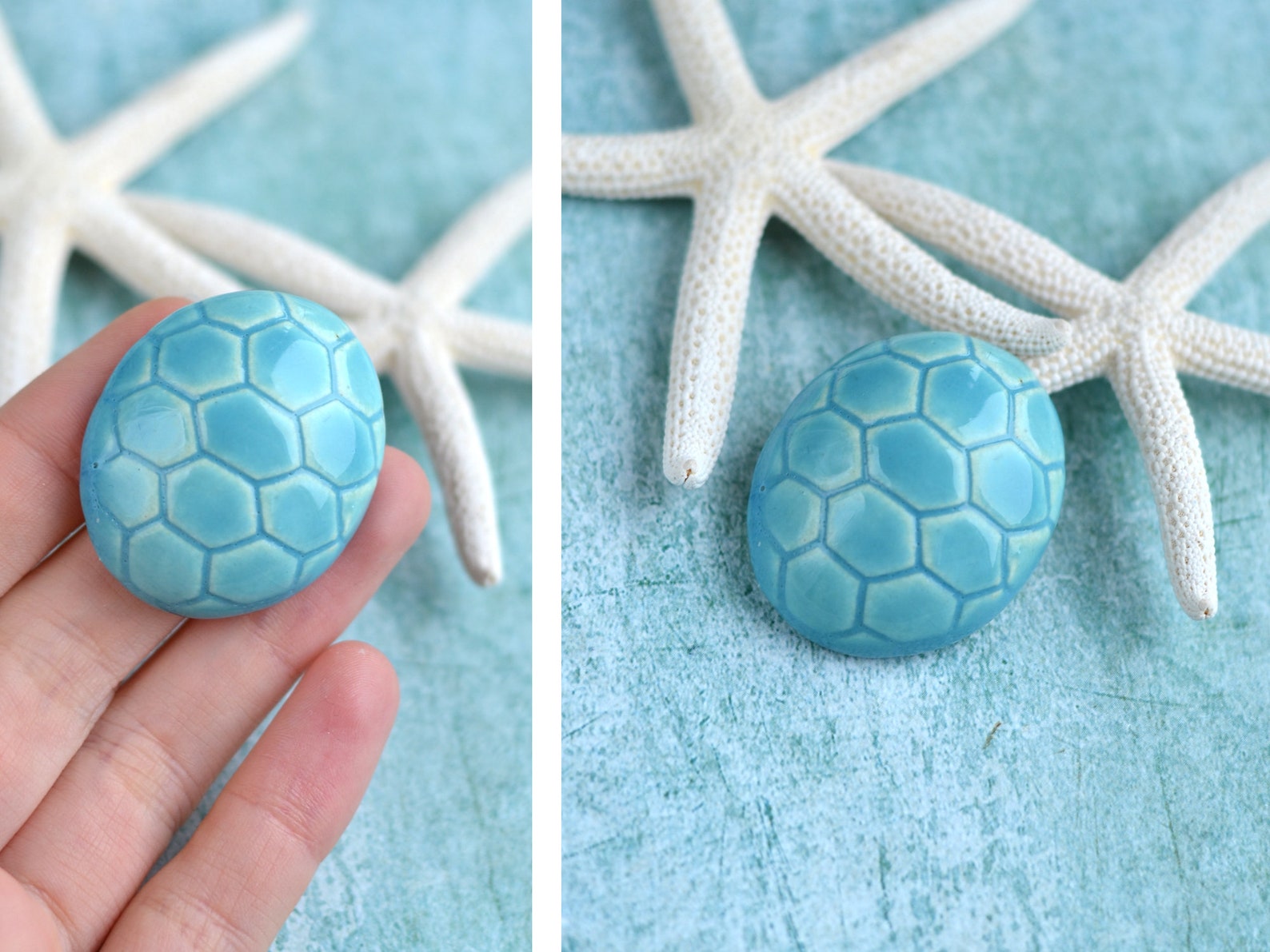 Ceramic Turtle Shell Cabochon White Clay | Etsy
