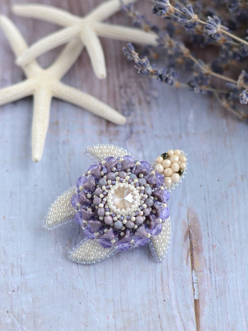 Sea Turtle Brooch Nautical Brooch Tortoise Broach Turquoise Etsy