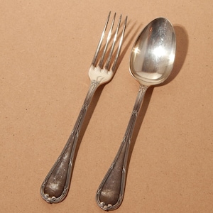24 CHRISTOFLE RUBANS MODEL Cutlery Antique Precious Silver Plated Cutlery Service