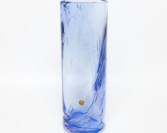 Precious original Murano blown glass vase signed by master Elio Raffaeli