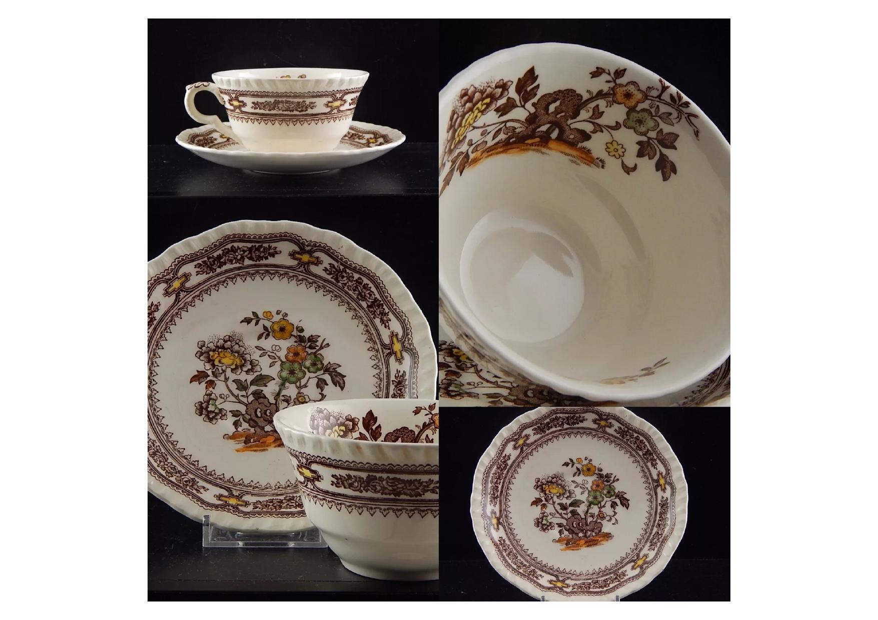 英国Mason's Manchu アイアンストーン皿 直径25cm 5枚セット Mason's Ironstone China Vintage 1950s 6 “Manchu Brown