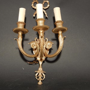 Ancient Elegant EMPIRE STYLE WALL LIGHT 3 Burners And 14 Wall Lamp Bronze Brass