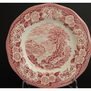 Vintage Enoch Wedgwood Lochs of Scotland rare dinner service 4 dessert plates