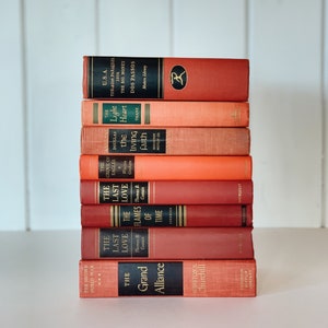 Bookshelf Decor, Red and Black Decorative Books for Display, Glam Handmade Decor