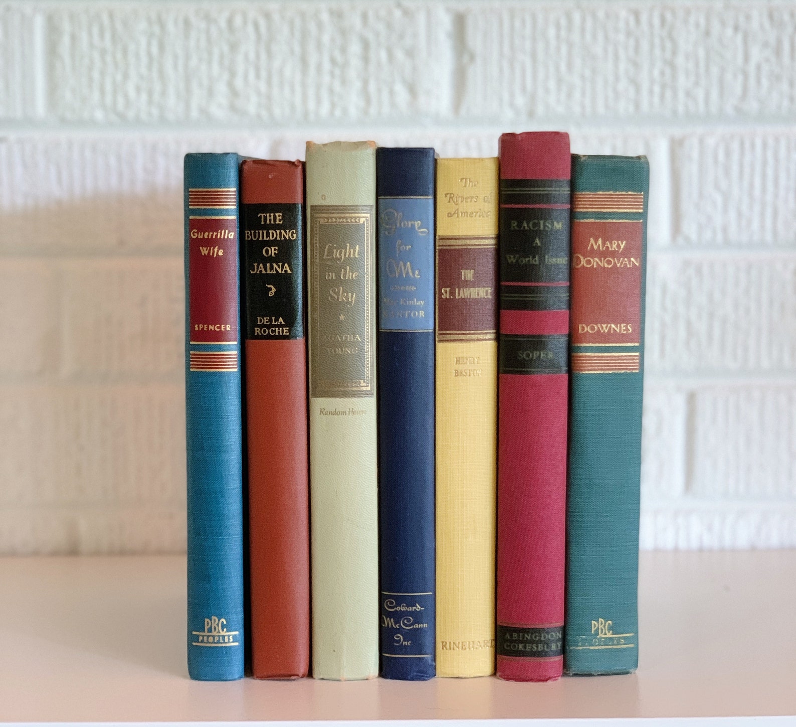 Mid Century Modern Decorative Books Vintage Earthy Orange Etsy