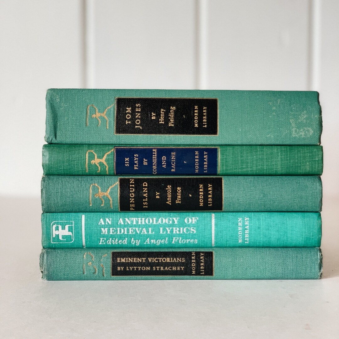 Modern Library Green Book Set, Mid-century Books for Bookshelf Decor - Etsy