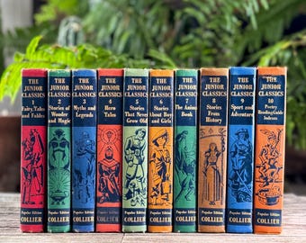 Collier's Junior Classics Complete Set For Colorful Bookshelf Display