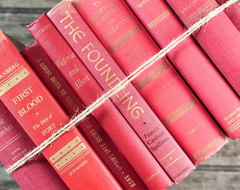 Vintage Red and Gold Books for Display