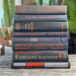 Paquete de libros vintage en negro y naranja para decorar estanterías de Halloween y decorar con motivos góticos. imagen 5