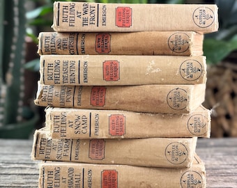 Antique 1920s Shabby Ruth Fielding Books for Shelf Styling
