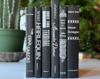 Black and Silver Vintage Decorative Books for Shelf Styling