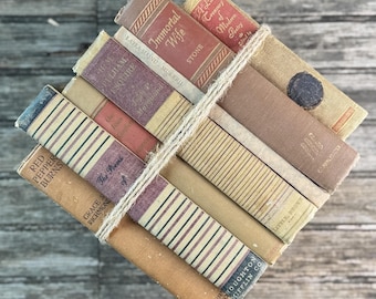Vintage Copper, Tan, Brown, and Red Books for Decor