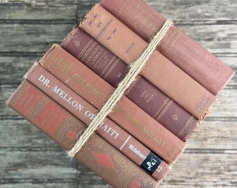 Copper Brown Warm Vintage Book Set