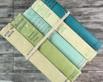 Antique Green Children's Book Bundle for Shelf Styling