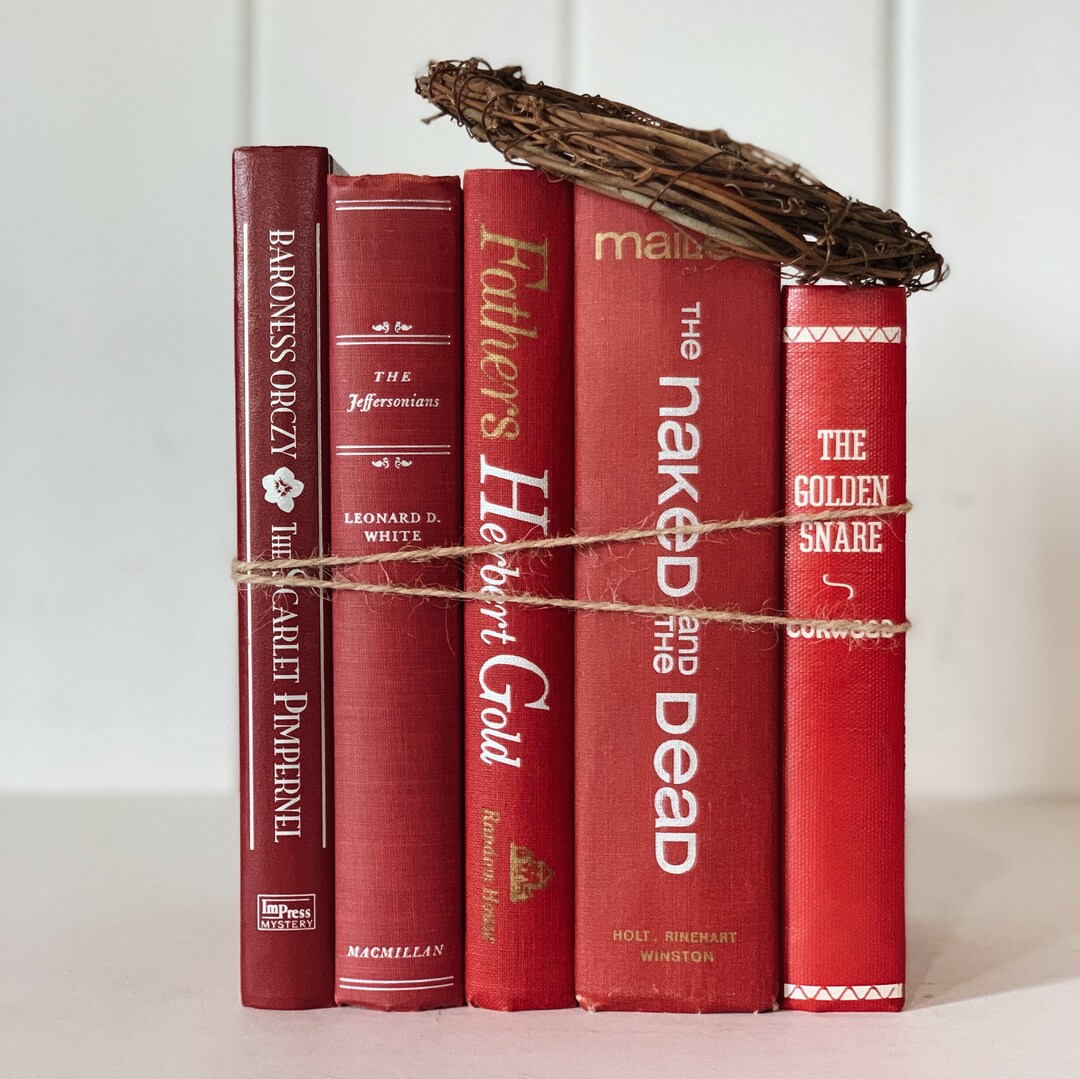 Vintage Books/50cm Set 【RED】洋書　古書　アンティーク il_1080xN.4891471012_ij3u.jpg