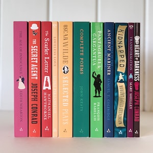 Paquete de novelas de bolsillo Rainbow de Alma Classics, biblioteca instantánea, juego de libros del Reino Unido