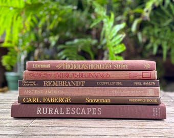 Oversized Brown, Rust and Terracotta Coffee Table Book Bundle for Shelf Styling