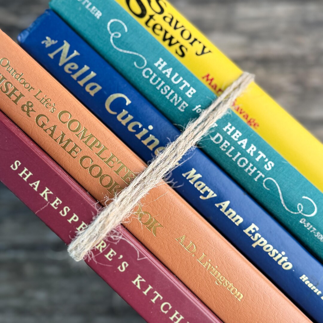 Basic Cookbook Yellow Vintage Cookbook Bundle in Jewel Toned Yellow, Teal, Navy & Burgundy - Etsy