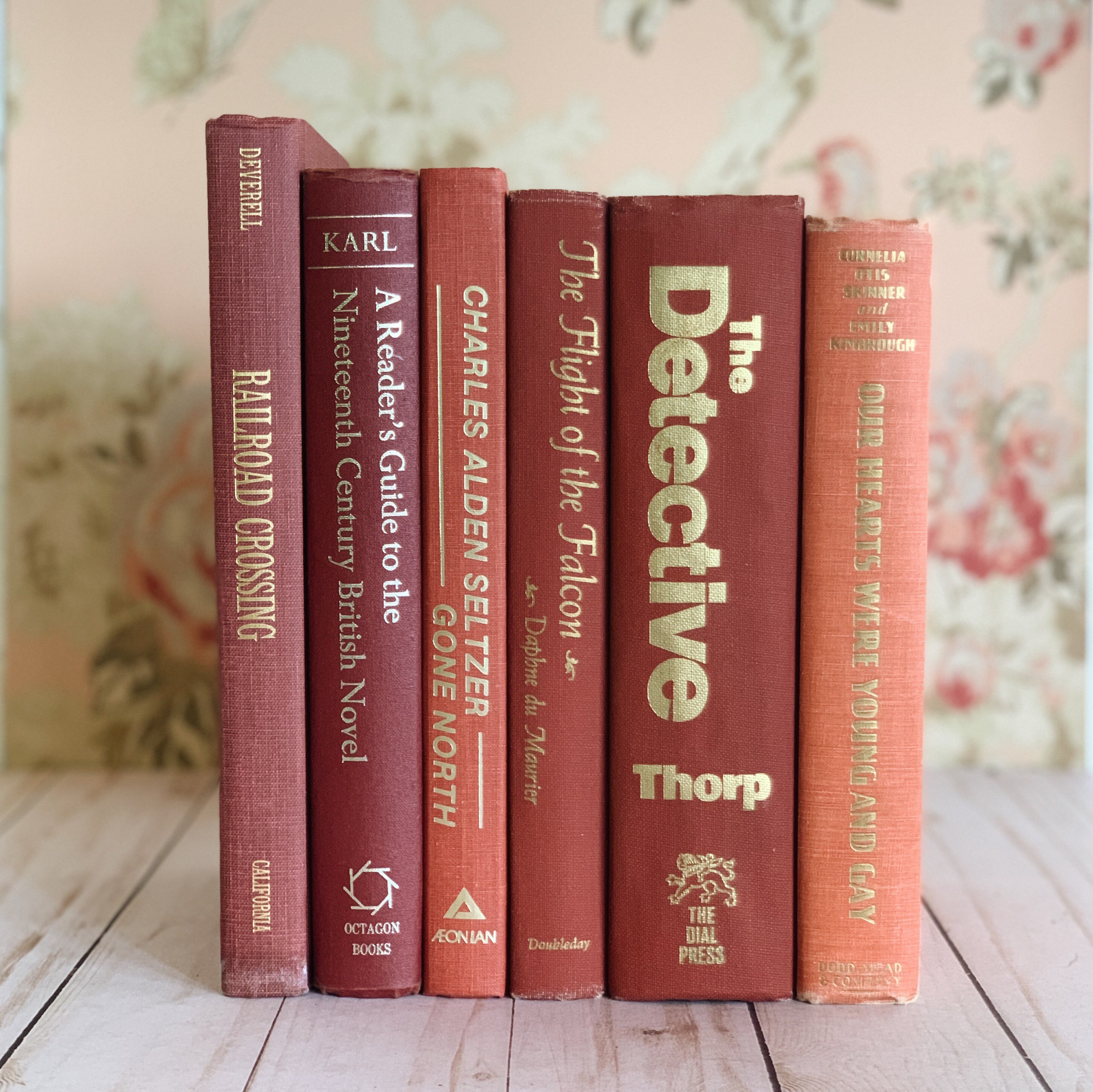 Vintage Terra Cotta and Gold Decorative Books Handmade Decor Etsy