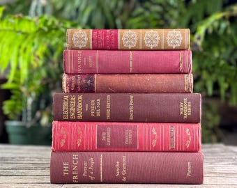 Maroon, Red & Gold Old Book Bundle of Classics