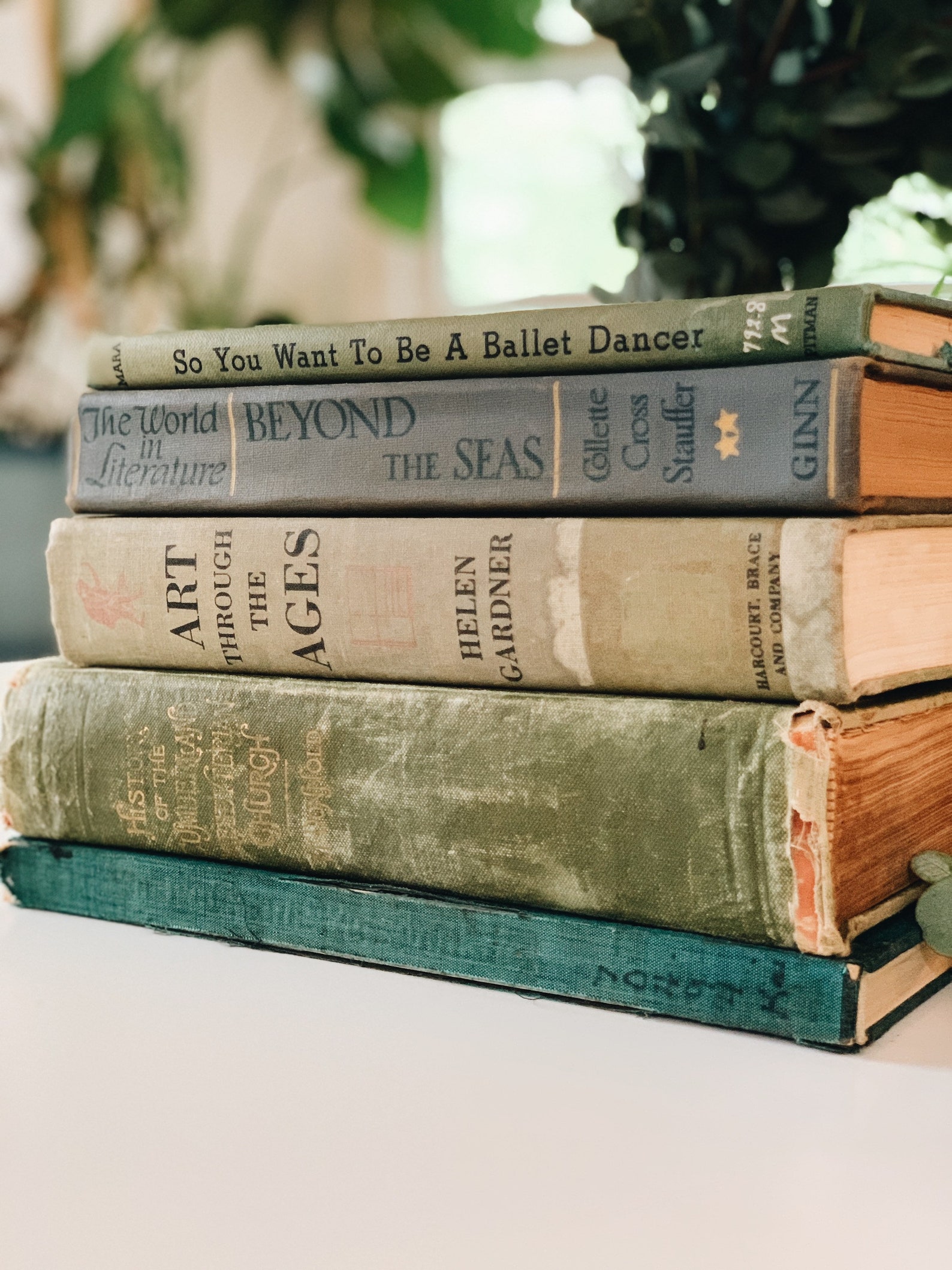 Vintage Decorative Book Collection Shabby Blue Green Sea Etsy