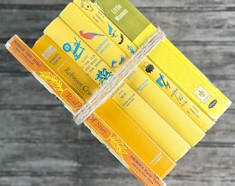 Yellow Vintage Kids Book Classics for Colorful Shelf Styling