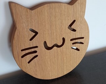 Cat, kitten, wooden trivet, handcrafted and original creation.