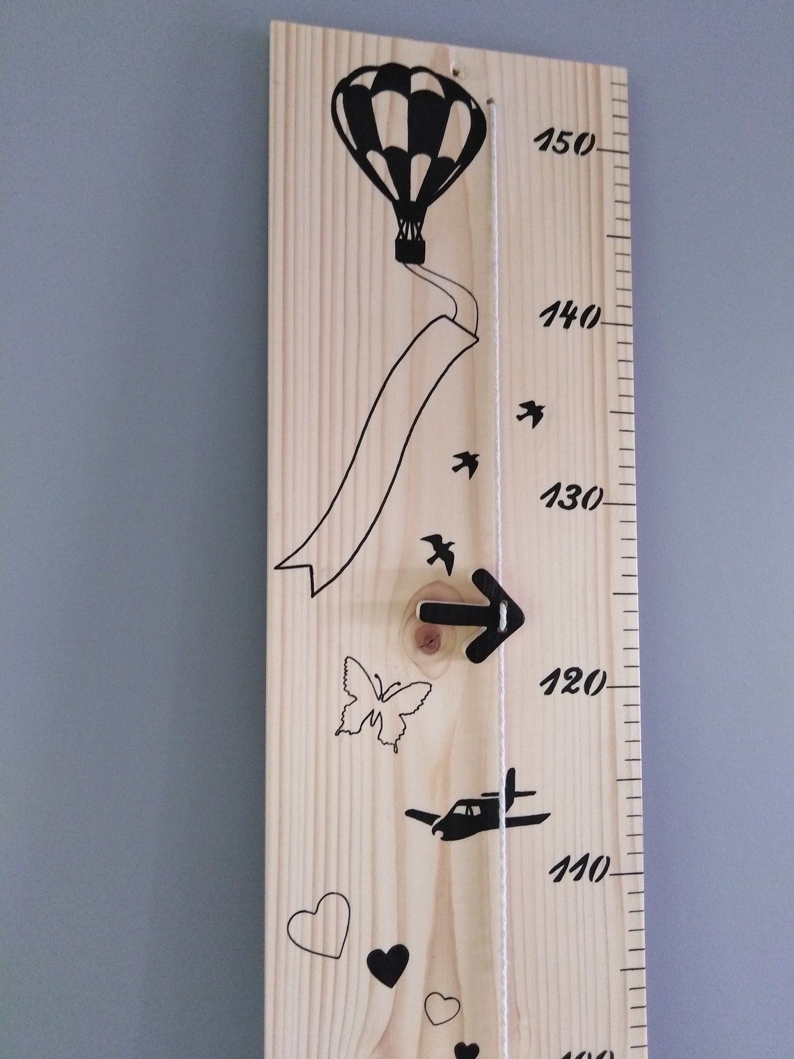 Toise en bois personnalisée création artisanale modèle Etsy France