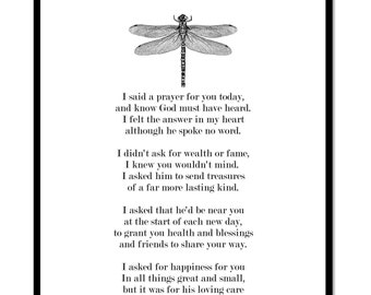 Dragonfly poem | Etsy