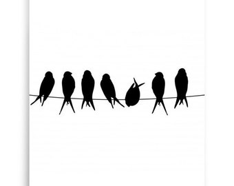 Black White Art Birdcage Simple Art Minimalistic Art Print Etsy