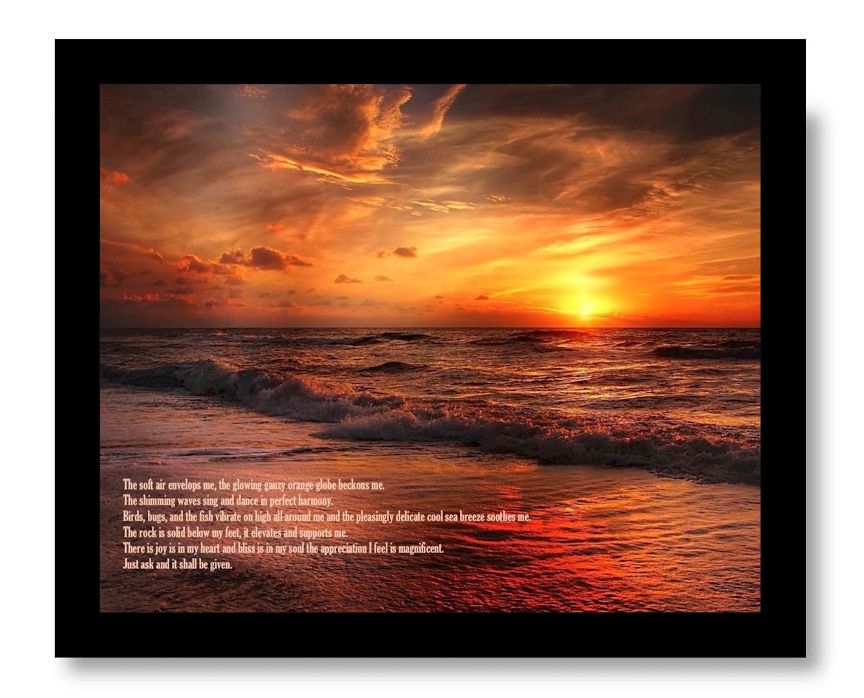 Ocean Prints Sunset Ocean Art Ocean Poem Beach Sunset Etsy España