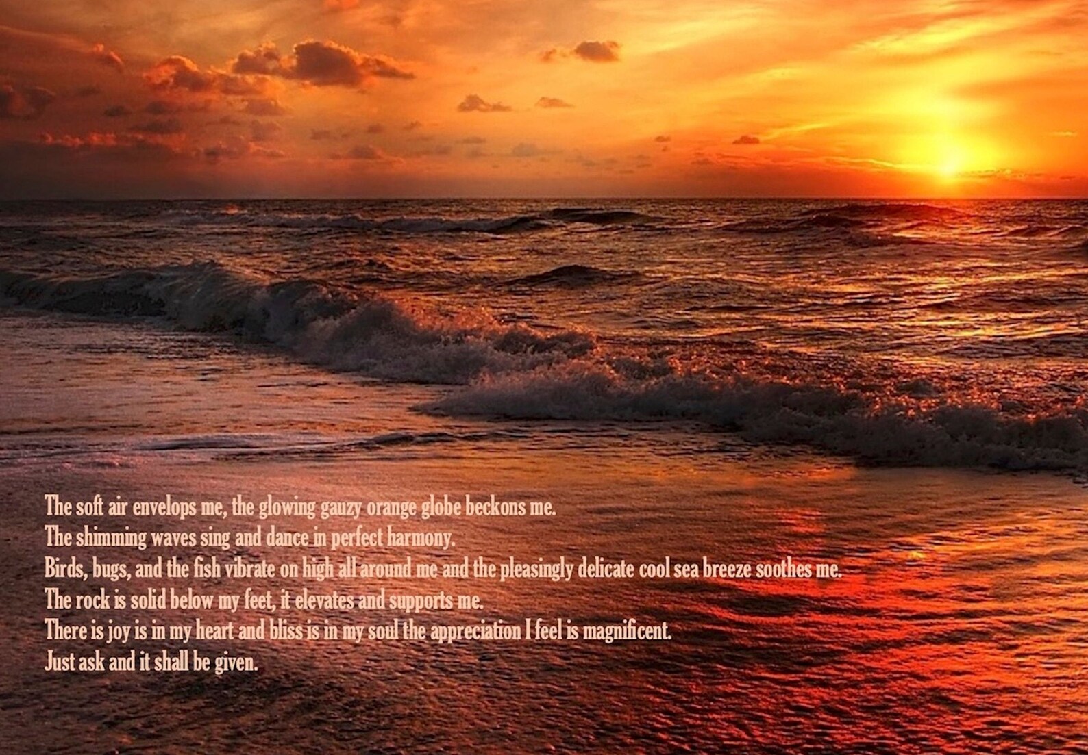 Ocean Prints Sunset Ocean Art Ocean Poem Beach Sunset Etsy