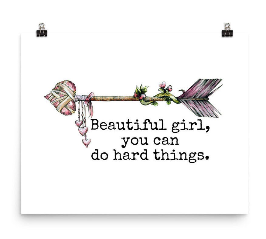 Beautiful Girl You Can Do Hard Things Boho Arrows Boho Pink Etsy