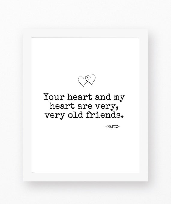 Hafiz Quote Love Quotes Hafiz Heart Quote Wedding Gifts Etsy