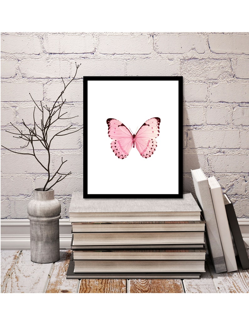 Pink Butterfly Prints Pink Decor Butterfly Art Prints Etsy