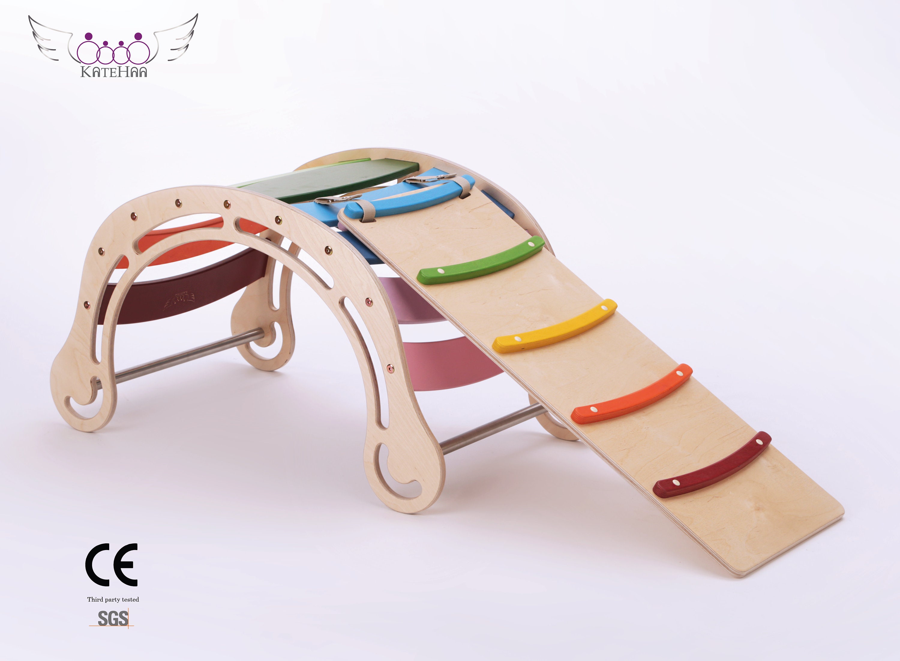 Original Colored Rocker with RAMP for kids, Wooden rocking toy, Rocke…