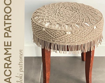 macrame pattern stool XL - macrame pattern stool XL