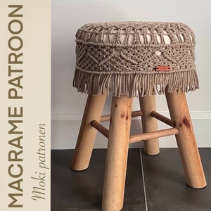 Macramé pattern stool- Macramé pattern stool