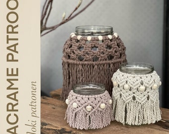 Pattern macramé pots - Patroon macramé potten