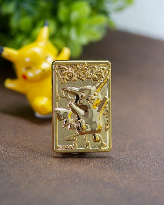 Buy Gold Plated Pikachu Card Enamel Pin Online in India - Etsy