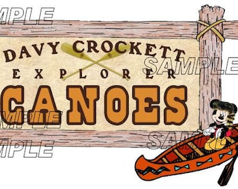 Disneyland Davy Crockett Explorer Canoes Mickey Mouse Scrapbook Embellishment Paper Die Cut Piece