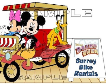 Disney World Disney's Boardwalk Resort Hotel Surrey Bike Rentals Scrapbook Embellishment Paper Die Cut Piece