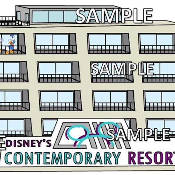 Disney World Contemporary Resort Hotel Scrapbook Embellishment Paper Die Cut Piece