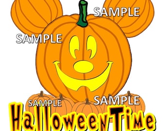 Disneyland Happy Halloween HalloweenTime Pumpkin Mickey Head Scrapbook Embellishment Paper Die Cut Piece