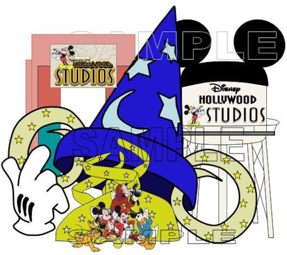 Disney World Hollywood Studios Old Entrance Sorcerer Mickey Hat Scrapbook  Embellishment Paper Die Cut Piece