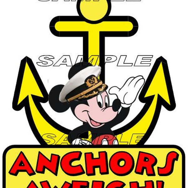 Disney Cruise Anchors Aweigh Away Mickey Mouse Scrapbook Embellishment Paper Die Cut Piece