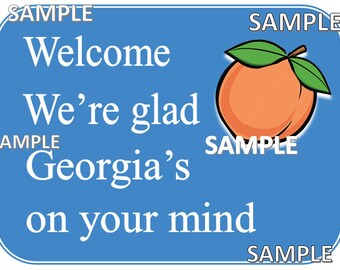 Georgia State Welcome Sign Scrapbook Embellishment Paper Die Cut Piece