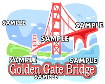 Golden Gate Bridge Scrapbook Embellishment Paper Die Cut Piece
